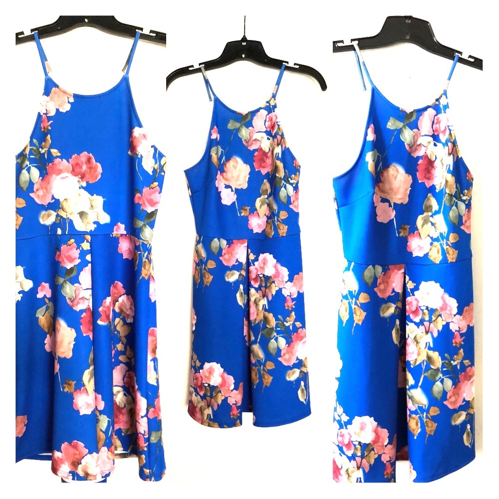 Blue floral summer dress
